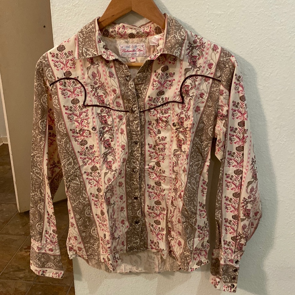 Panhandle Slim Woman’s Western Long Sleeve Snap Button Size M